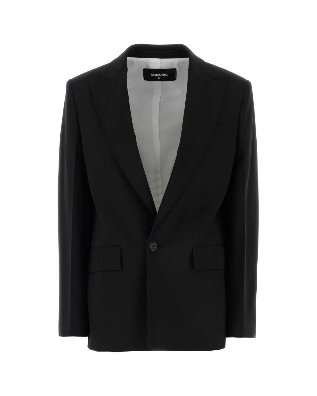 DSquared² Black Solid Shawl Lapel Jacket