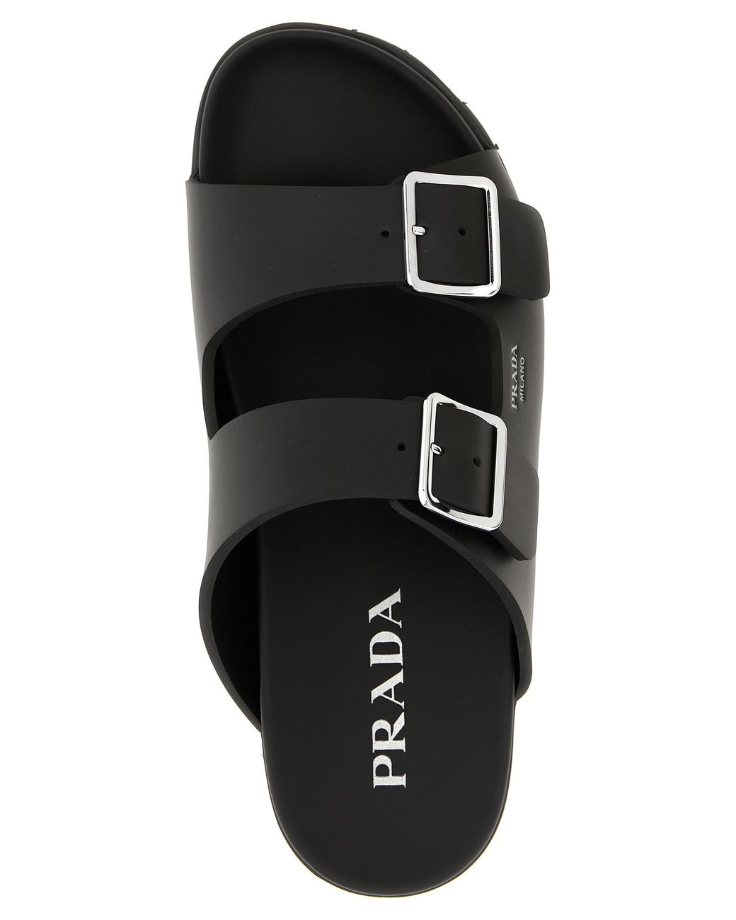 Prada Black Rubber Slides for men