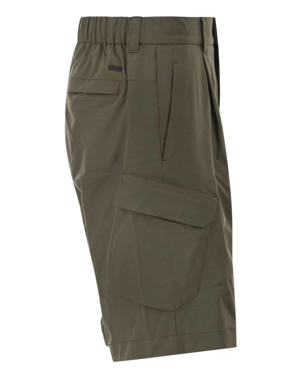 Herno Green Technical Fabric Cargo Bermuda Shorts for men