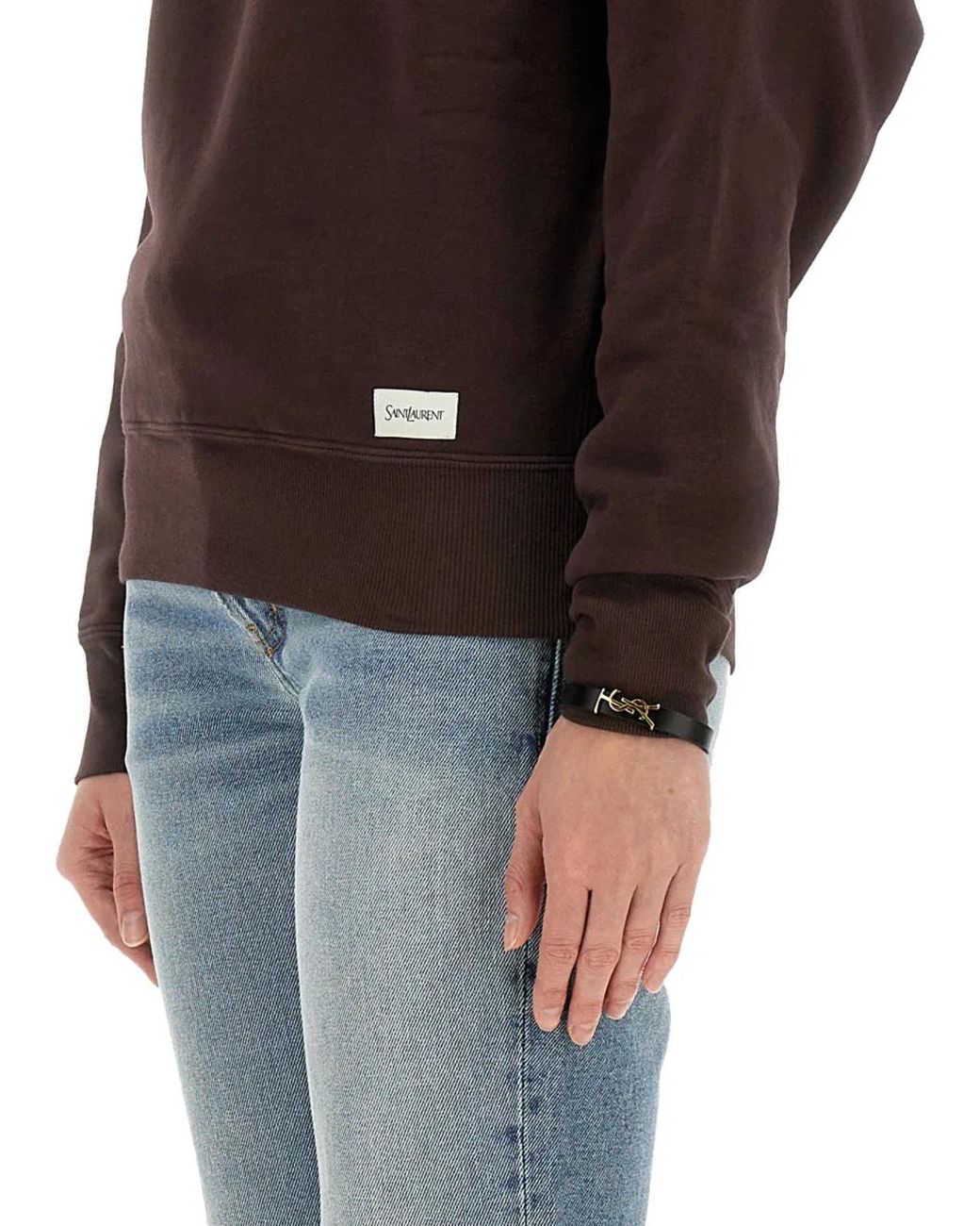 Saint Laurent Brown Sweatshirt With Logo