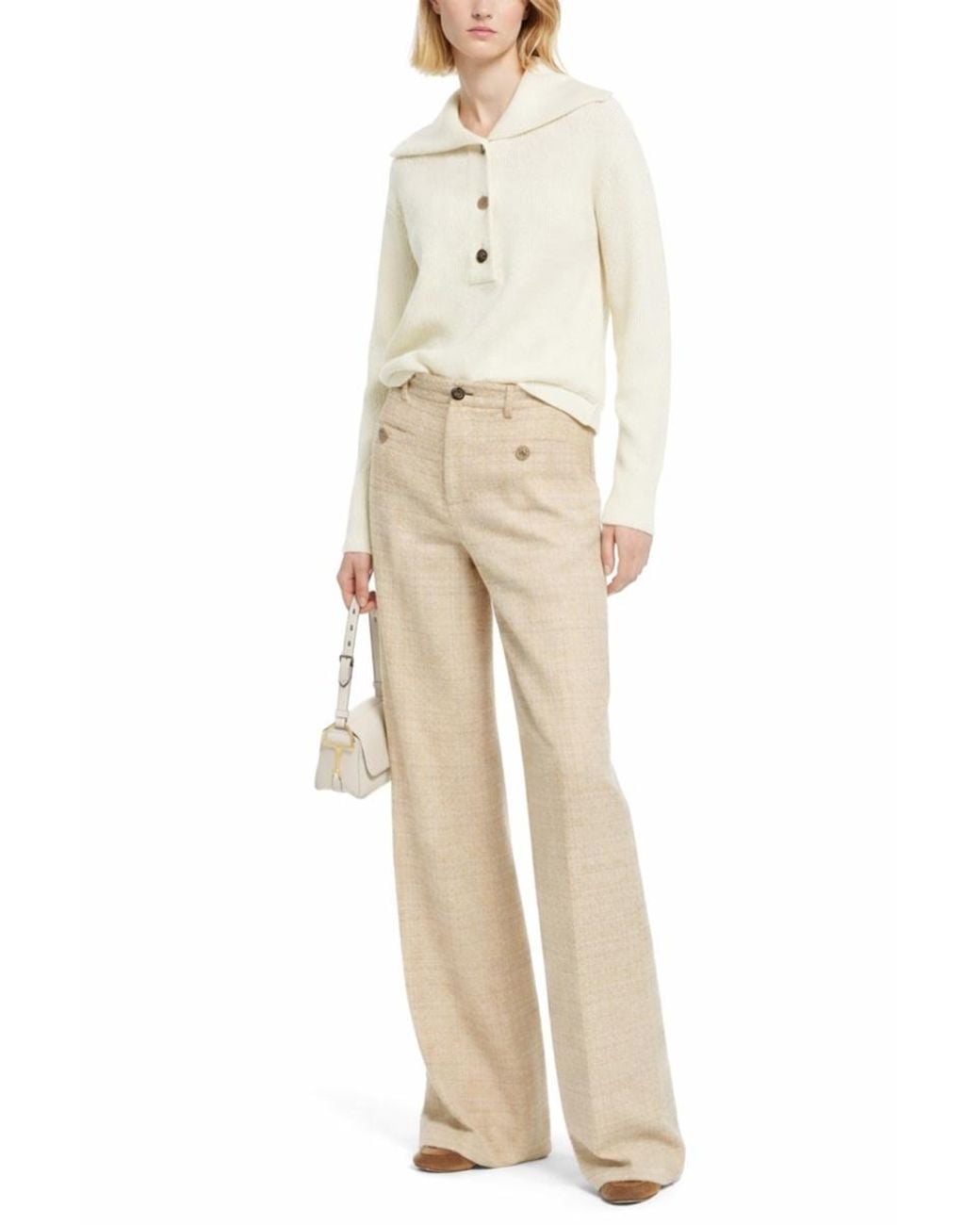 Gucci White Tailored Cotton Trousers
