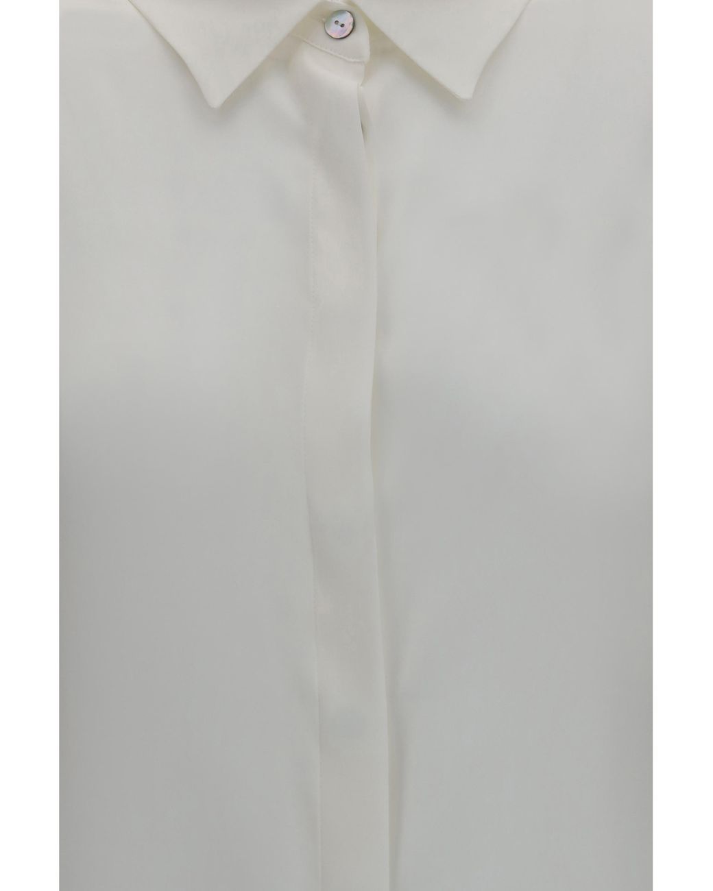 Adidas By Stella McCartney White Adidas By Stella Mccartney Silk Shirt With Back Gathering