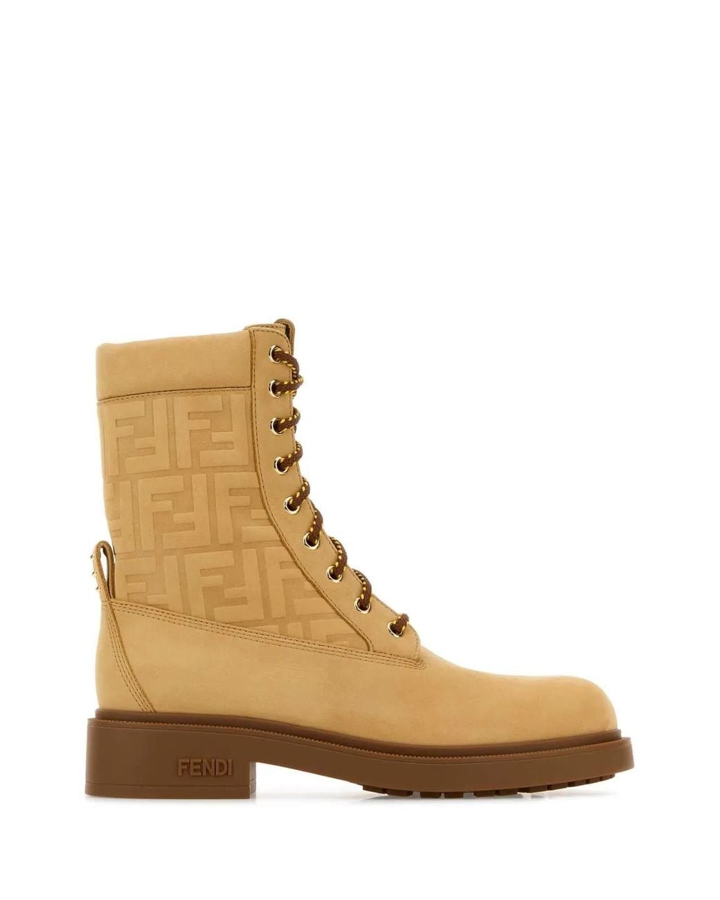 Fendi Brown Filo Combat Boots