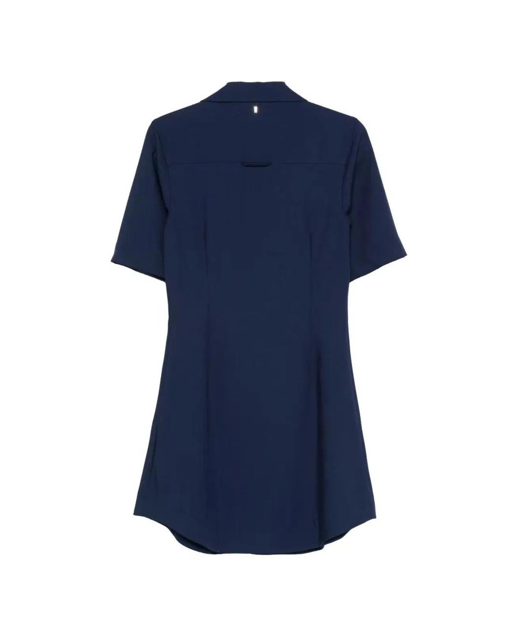 AMI Blue Long Sleeve Encre Wool Shirt Dress