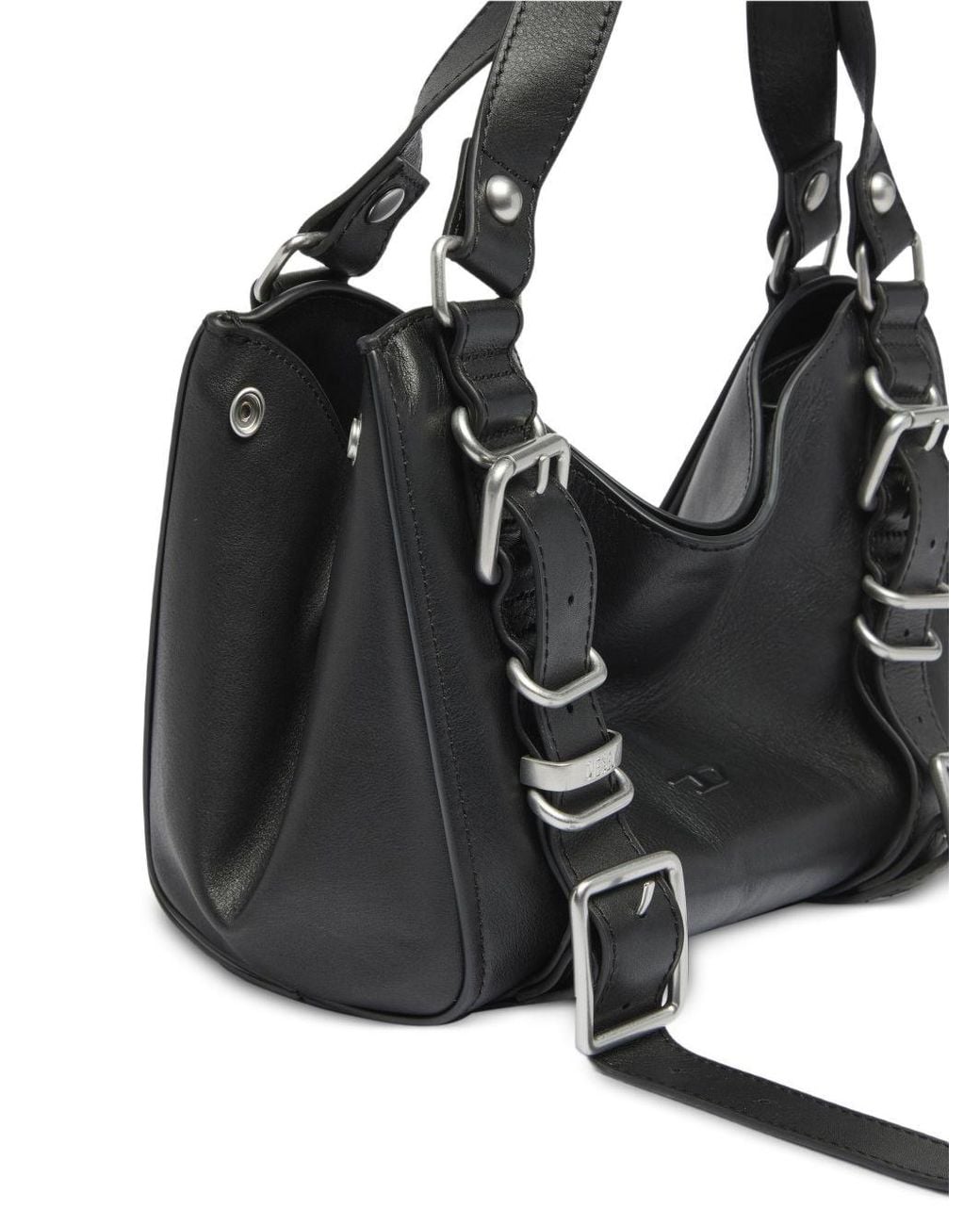 DIESEL Black D-One-Small Treated Leather Tote Bag With Handle