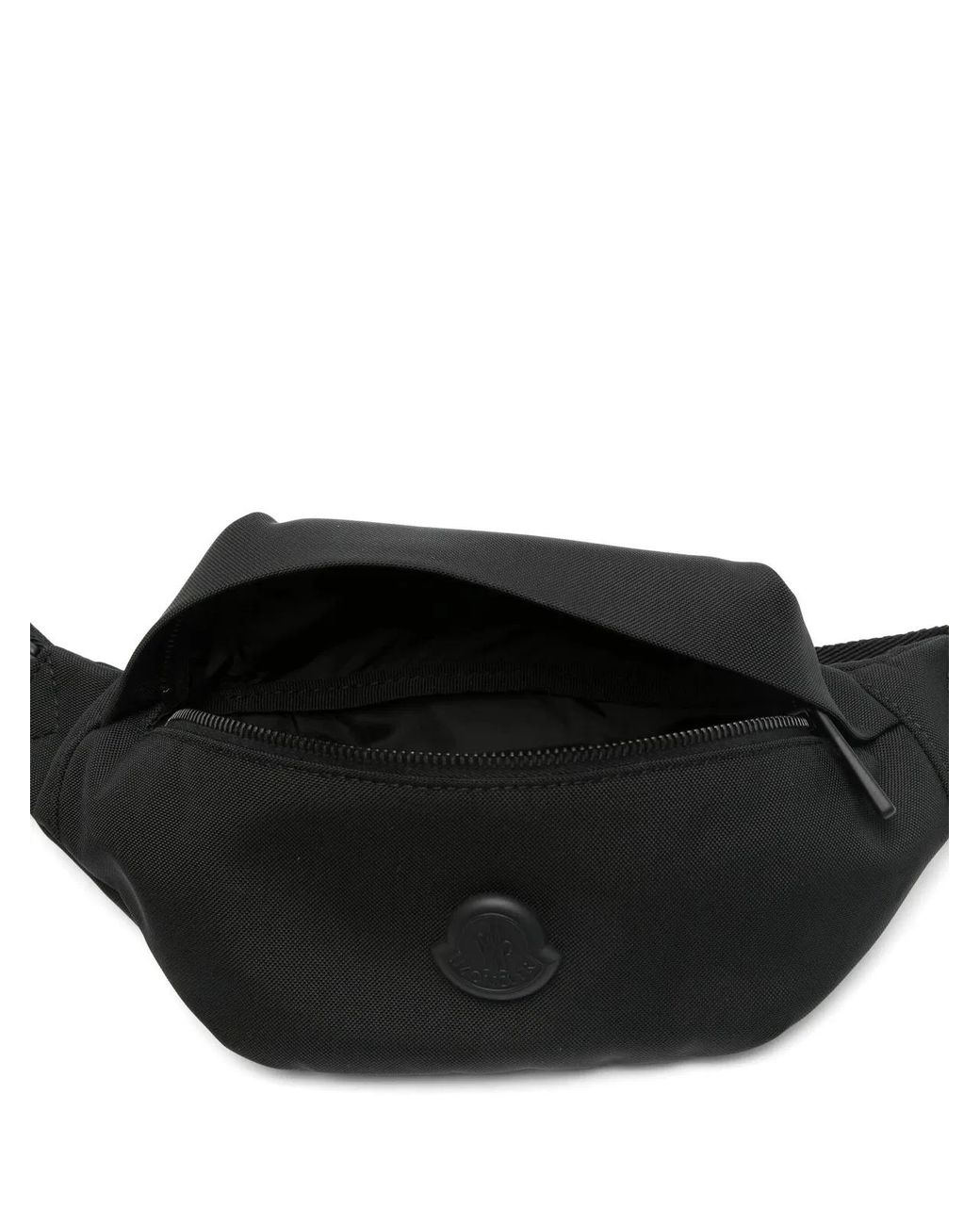 Moncler Black Durance Logo-Patch Zip-Fastening Belt Bag for men