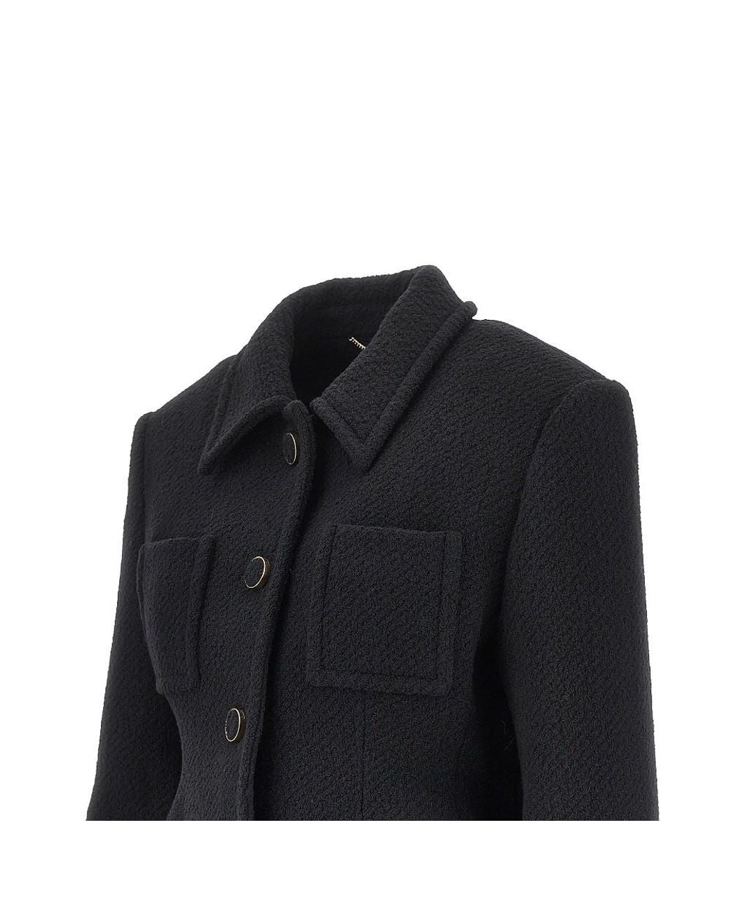 Chloé Black Bouclé Wool Slim Fit Jacket