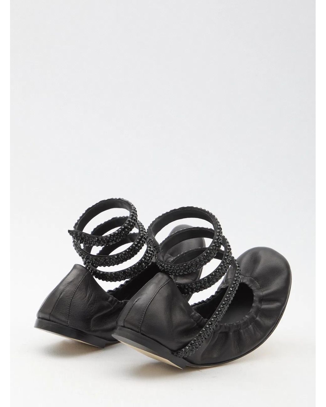 Rene Caovilla Black Cleo Ballerinas