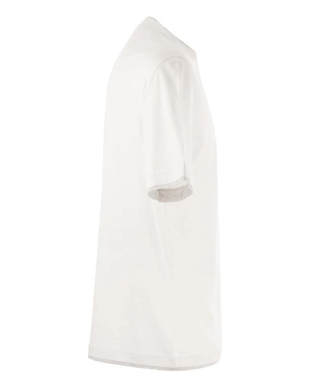 Brunello Cucinelli White Slim Fit Crew-Neck T-Shirt for men