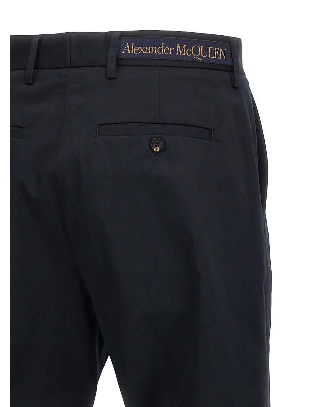 McQueen Blue 'Camera Strap Chino' Trousers for men