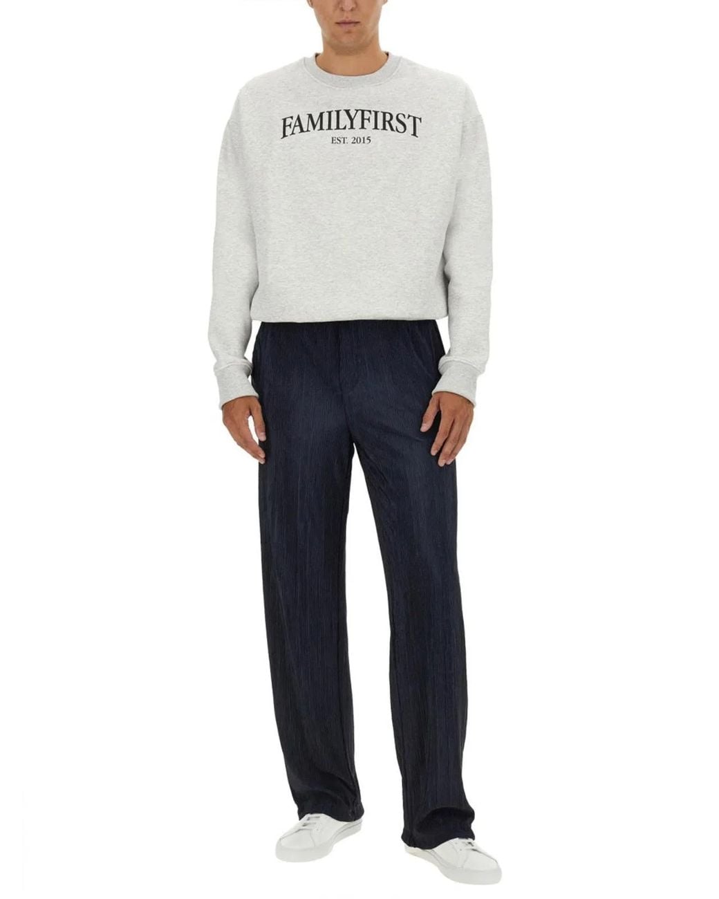FAMILY FIRST Gray Sweatshirt With Logo for men