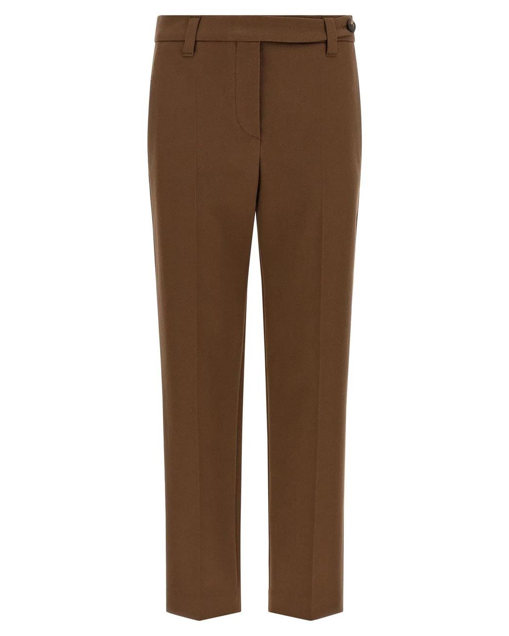 Brunello Cucinelli Brown Cotton Cropped Pants