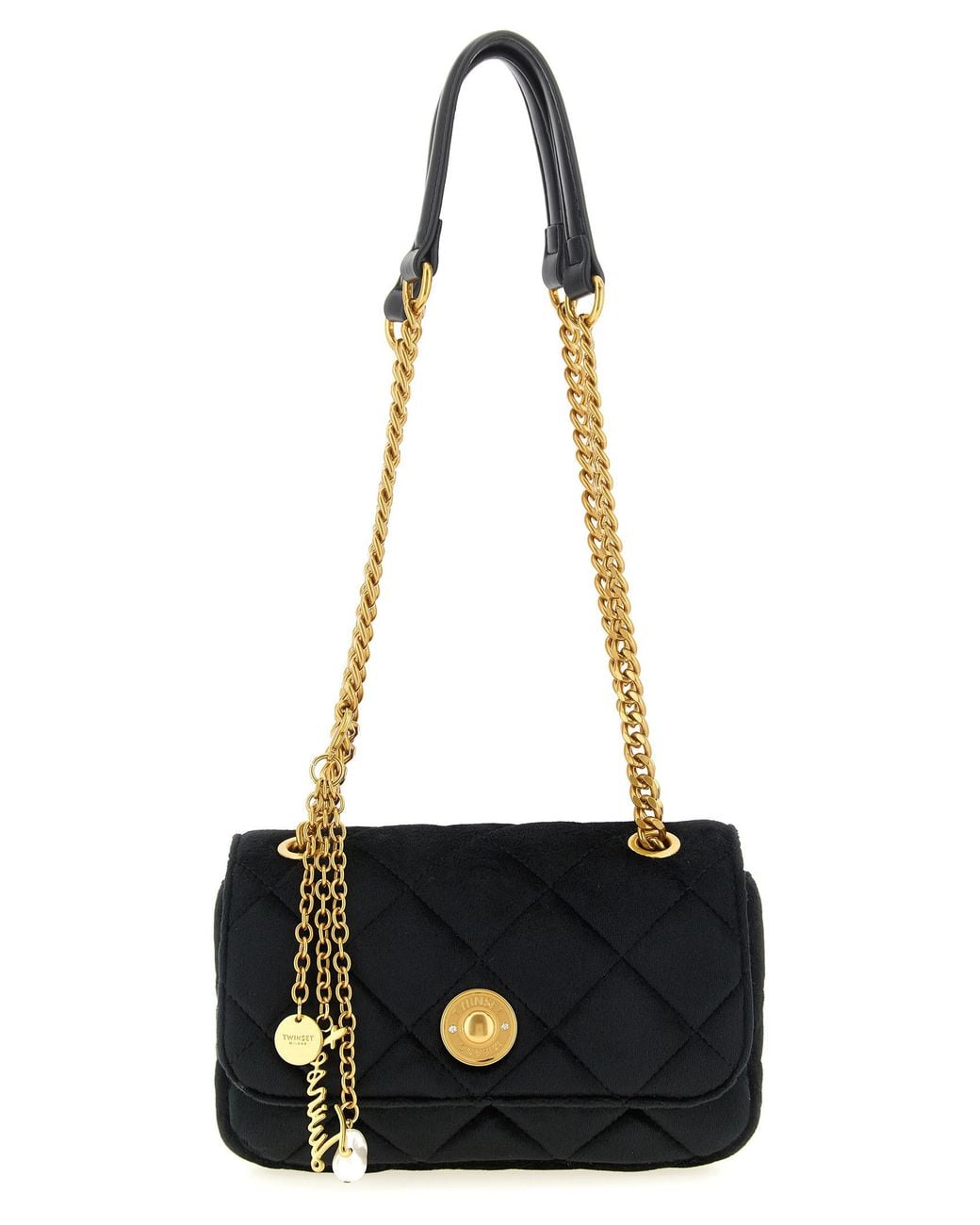 Twinset White Twin Set Shaved Velvet Shoulder Strap
