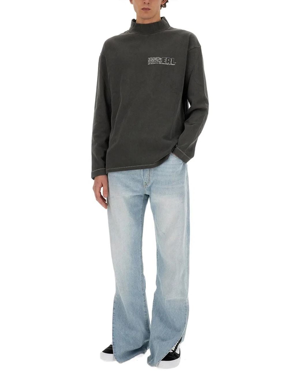 ERL Gray T Shirt With Print for men