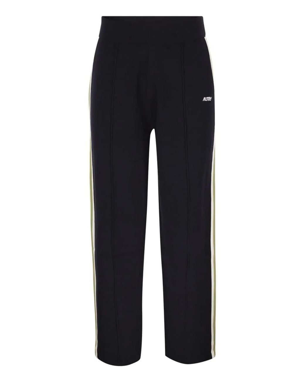 Autry Blue Viscose Track Trousers With Side Stripes for men