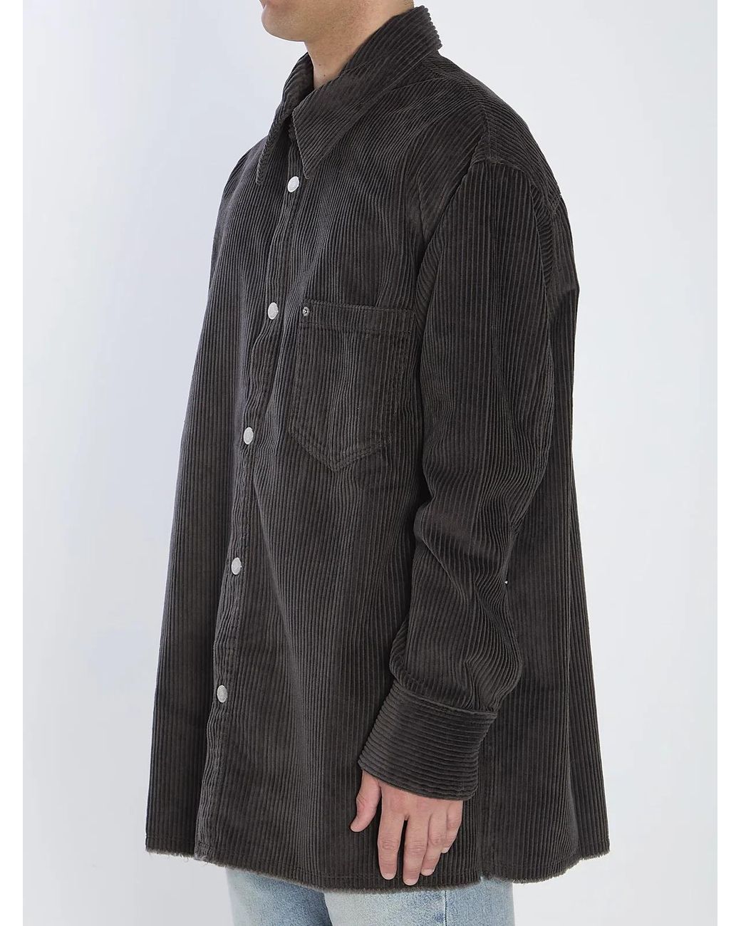 AMI Black Corduroy Overshirt for men