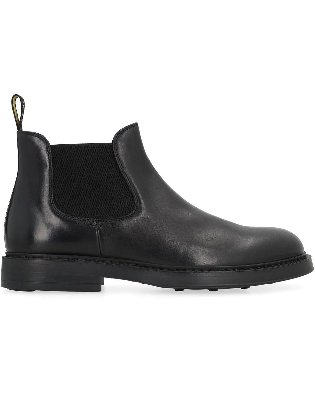 Doucal's Black Leather Chelsea Boots for men