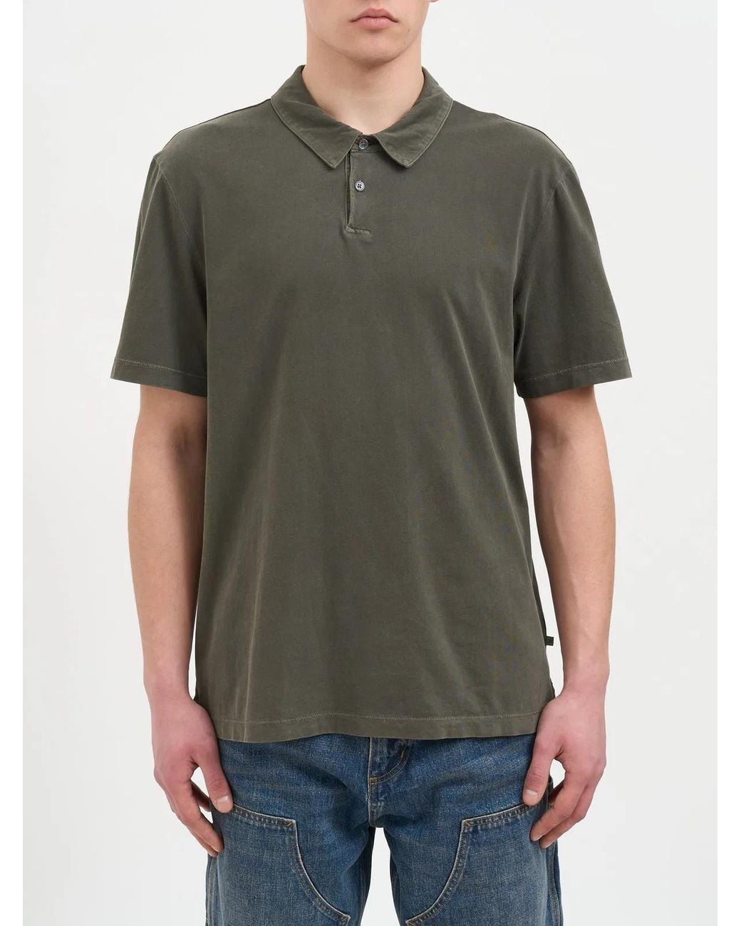 James Perse Green Jersey Polo for men