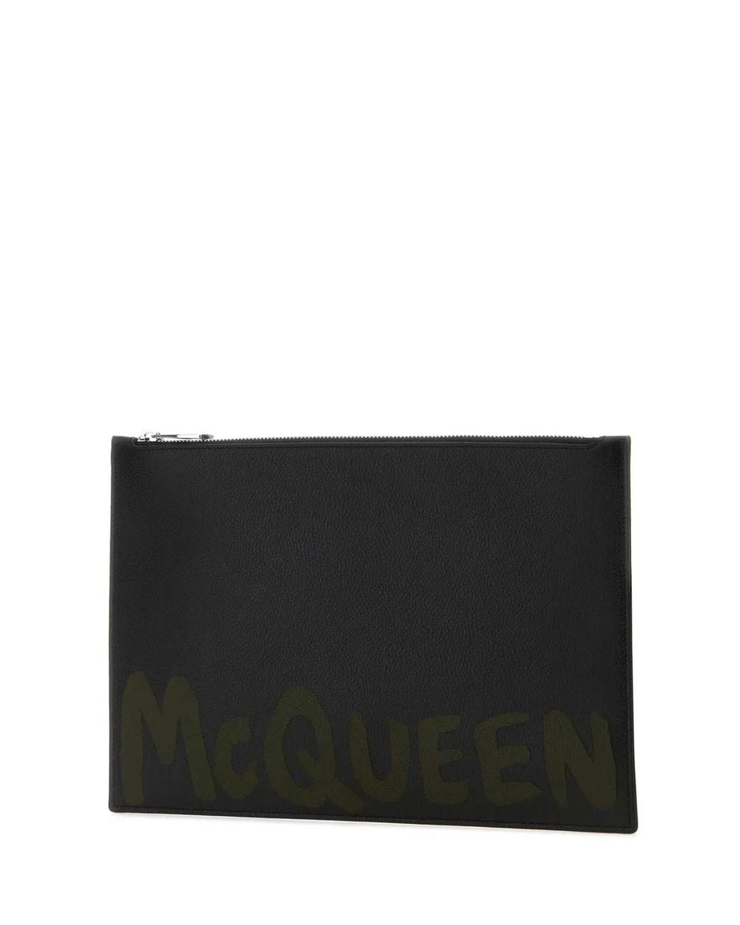 McQueen Black Leather Clutch for men