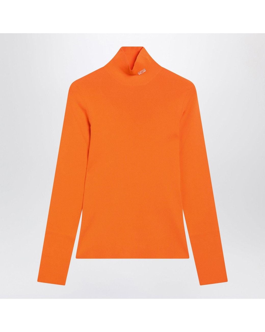 Loewe Orange Viscose Blend Turtleneck Top