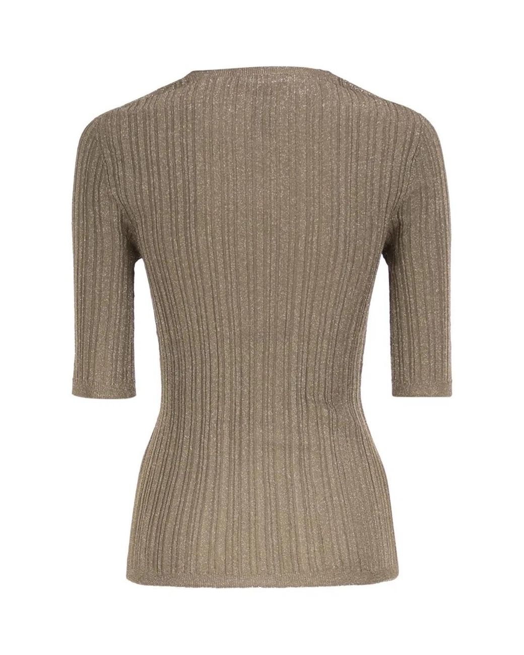 Fabiana Filippi Gray Ribbed Lurex Viscose Sweater