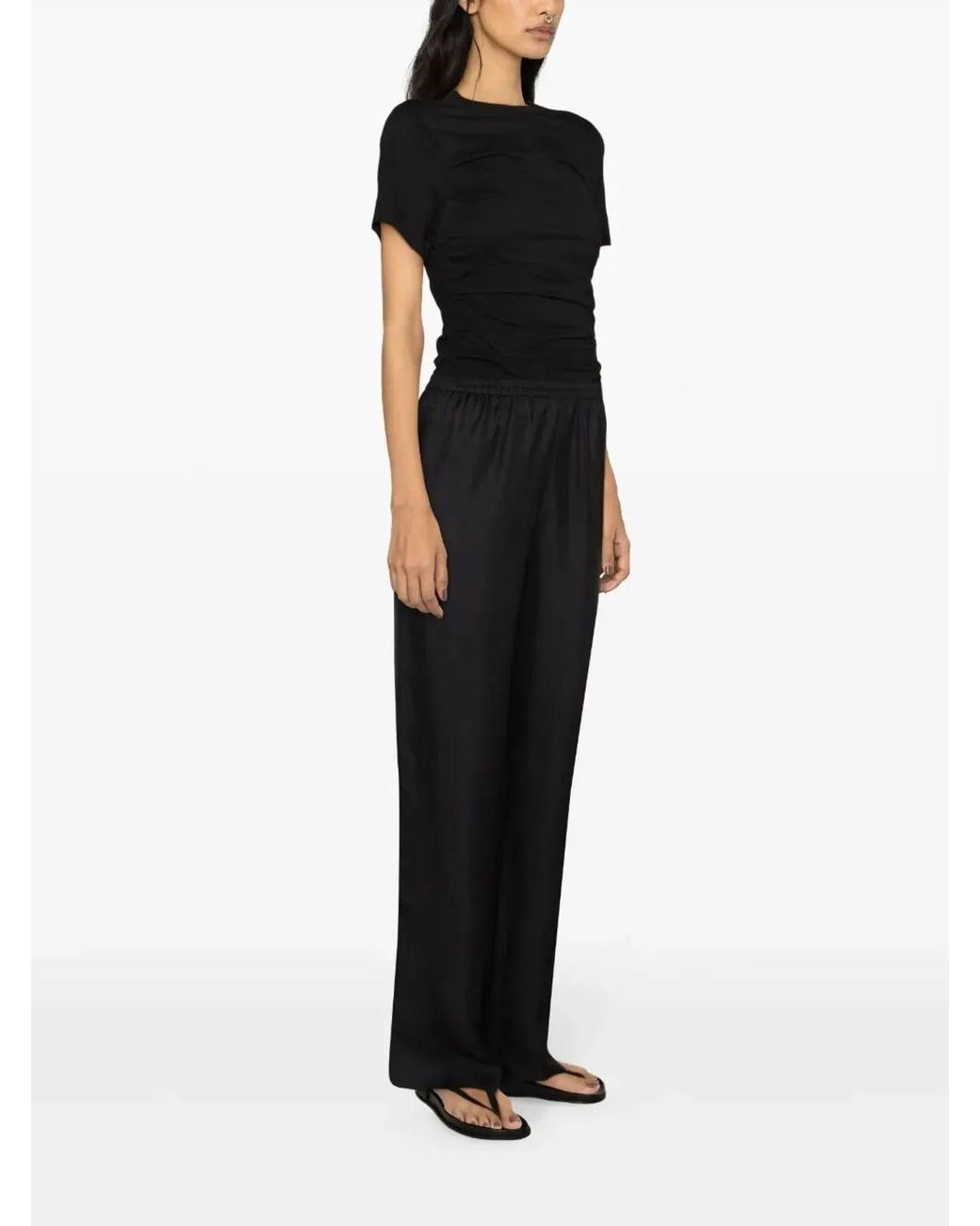 Loulou de Saison Black "Alera" Wide Leg Trousers