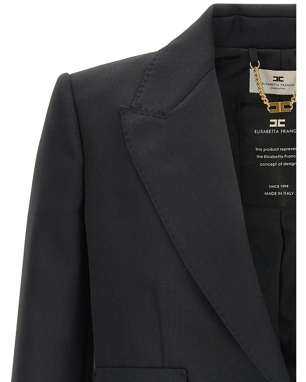 Elisabetta Franchi Black Cropped Blazer