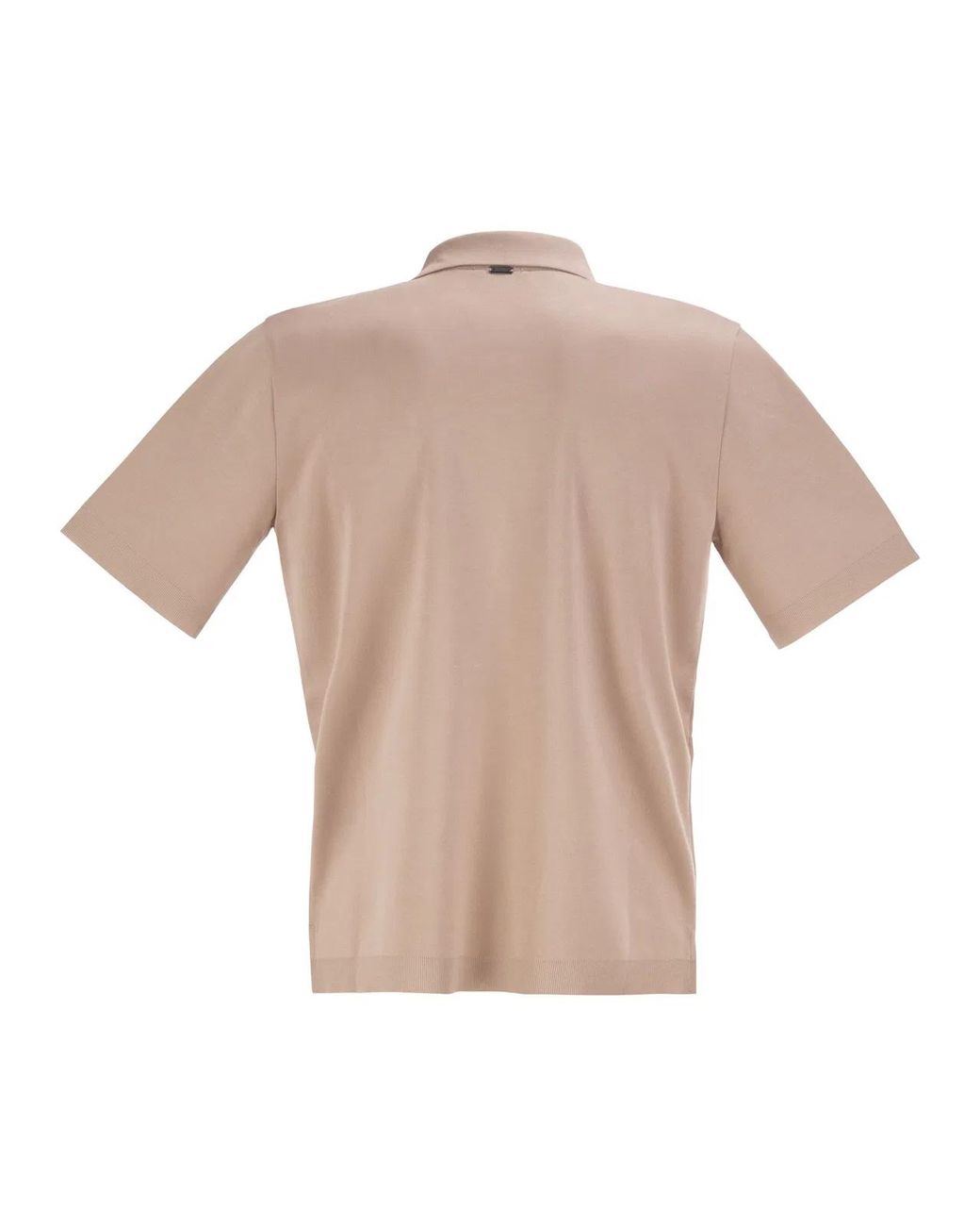 Herno Pink Cotton Jersey Polo Shirt With Open Collar for men