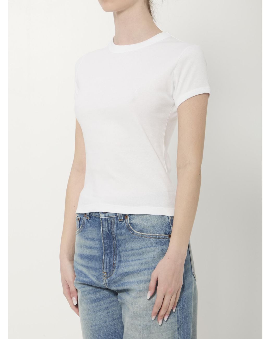 Saint Laurent White Cassandre T-Shirt