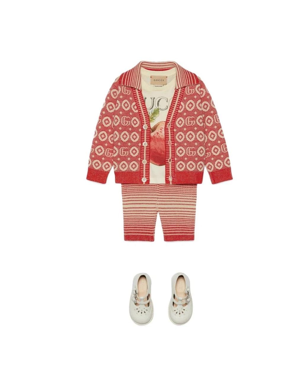Gucci Red B Bermuda Co Rib St W/Stripes