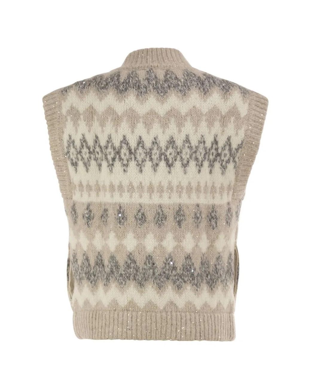 Peserico Natural Jacquard Knitted Gilet
