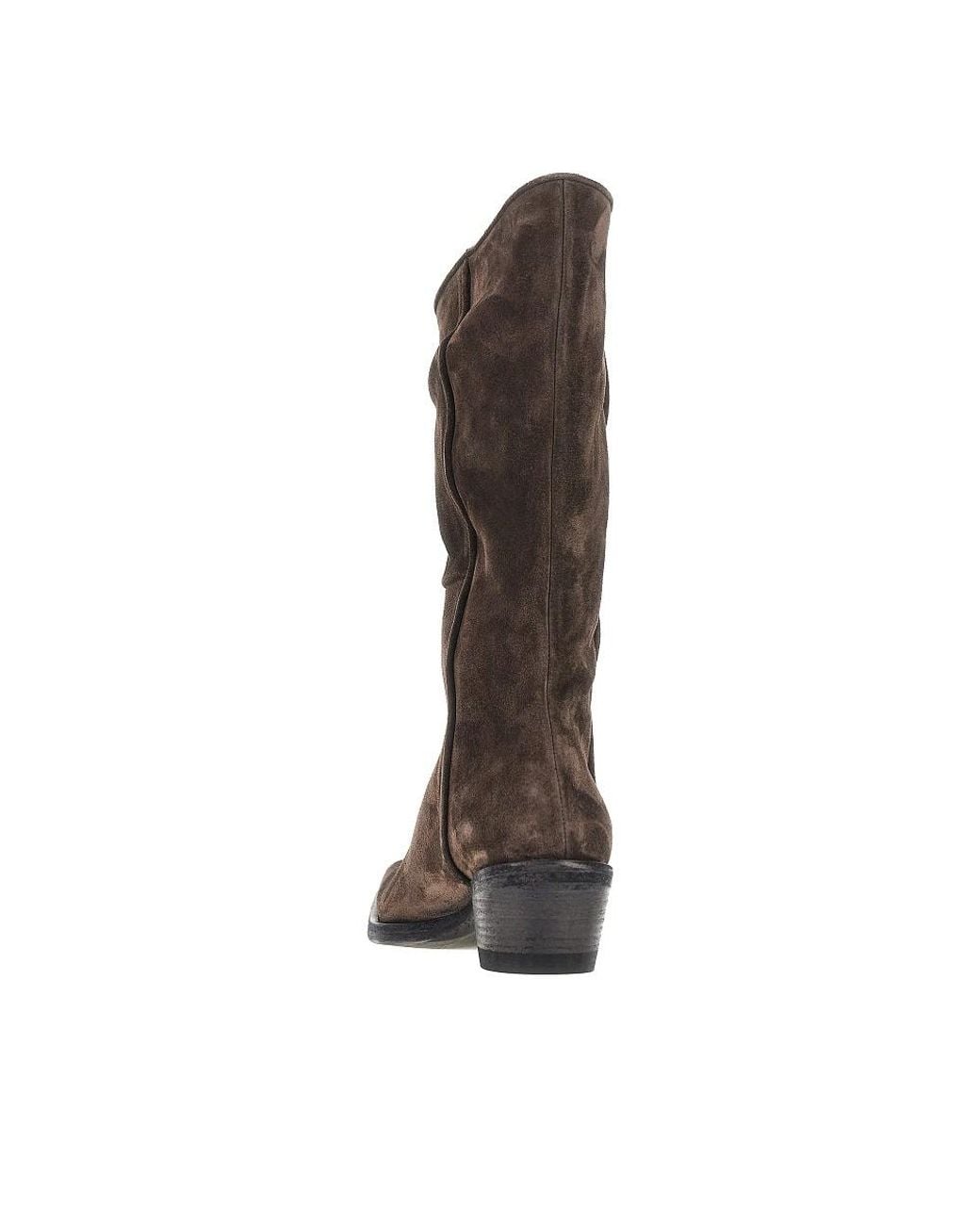 Khaite Brown Clive Suede Leather Western Boots