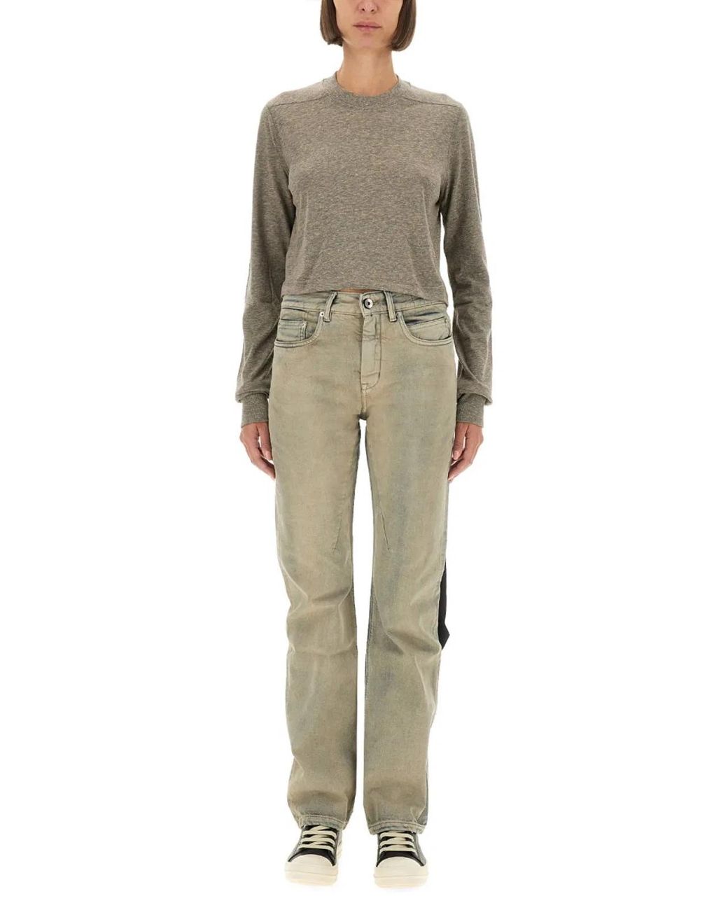Rick Owens Gray Cotton Blend T-Shirt