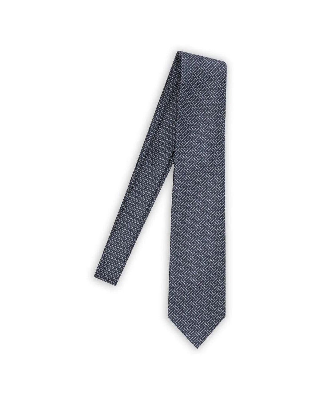 Tom Ford Blue Geometric Silk Tie for men