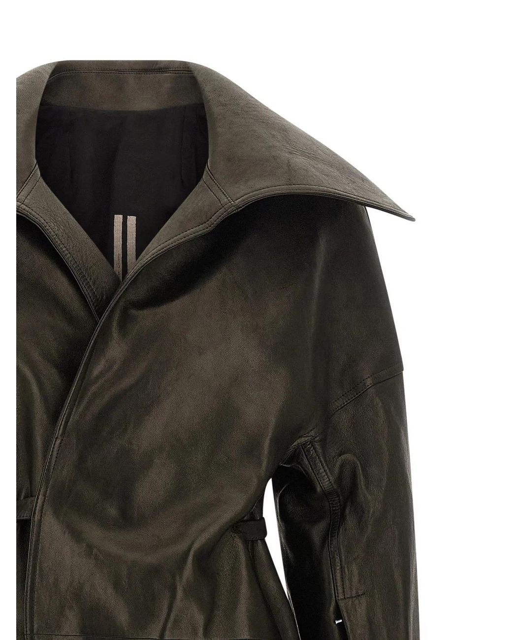 Rick Owens Black 'Dracucollar Belted' Coat