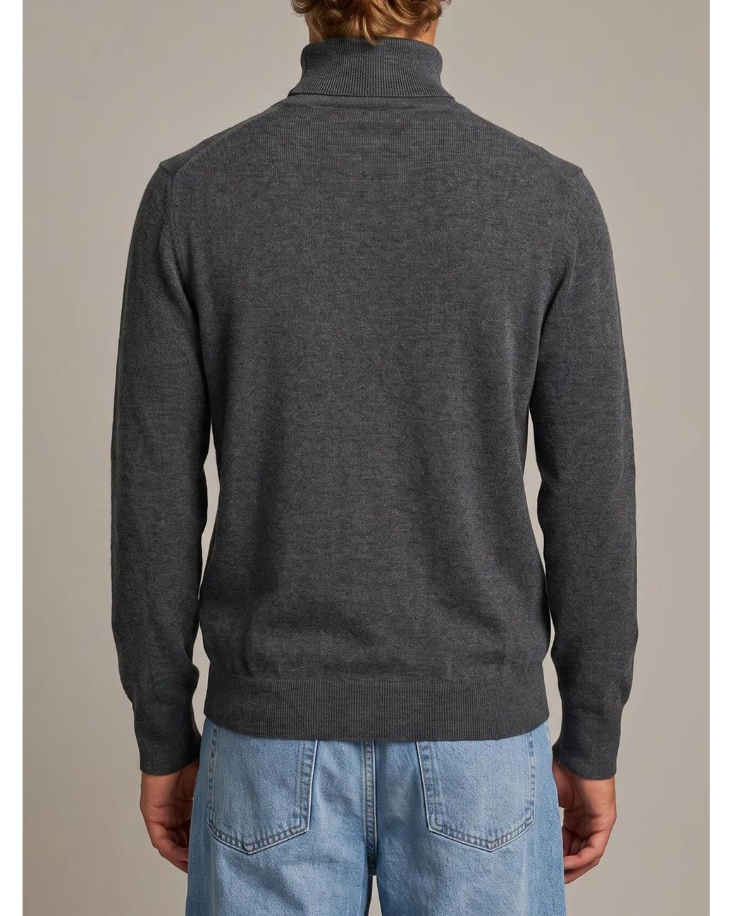 Ballantyne Gray Derby Cashmere Turtleneck for men