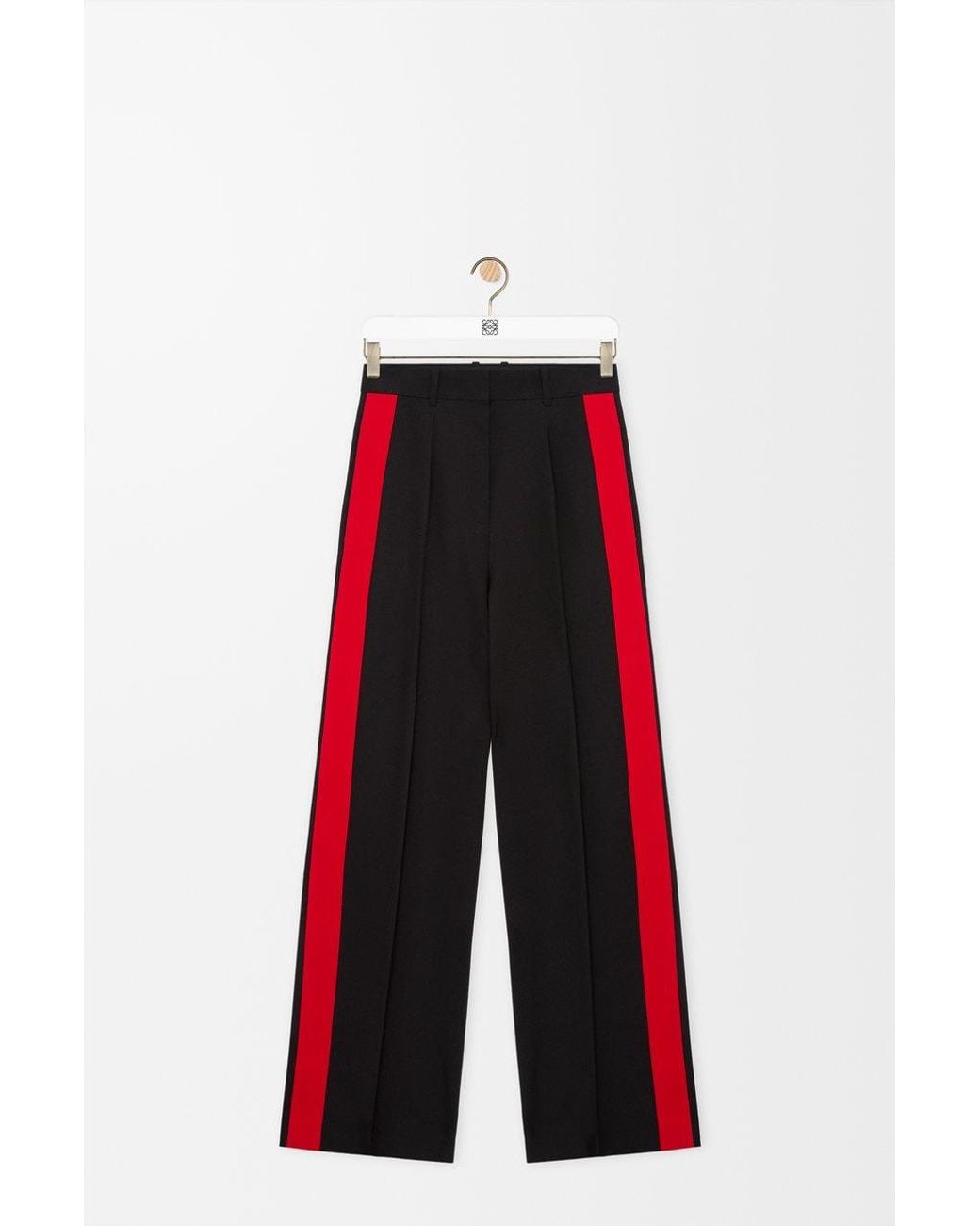 Loewe Red Side-Stripe Pressed-Crease Trousers