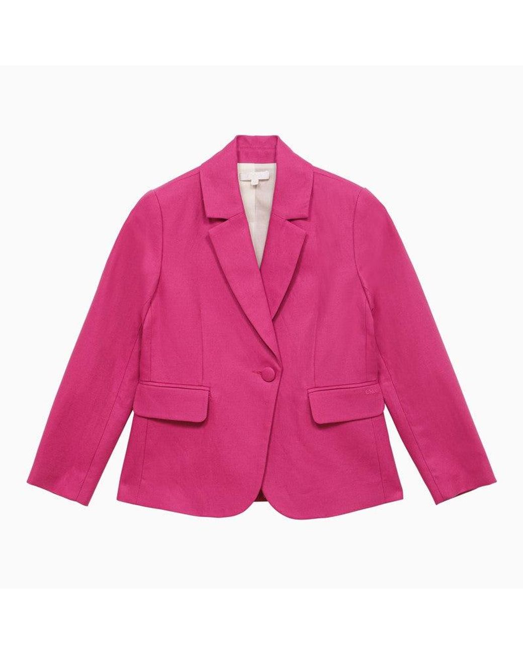 クロエ Chloe Single Breast Jacket Chloé Single-Breasted Jacket in Pink | Lyst