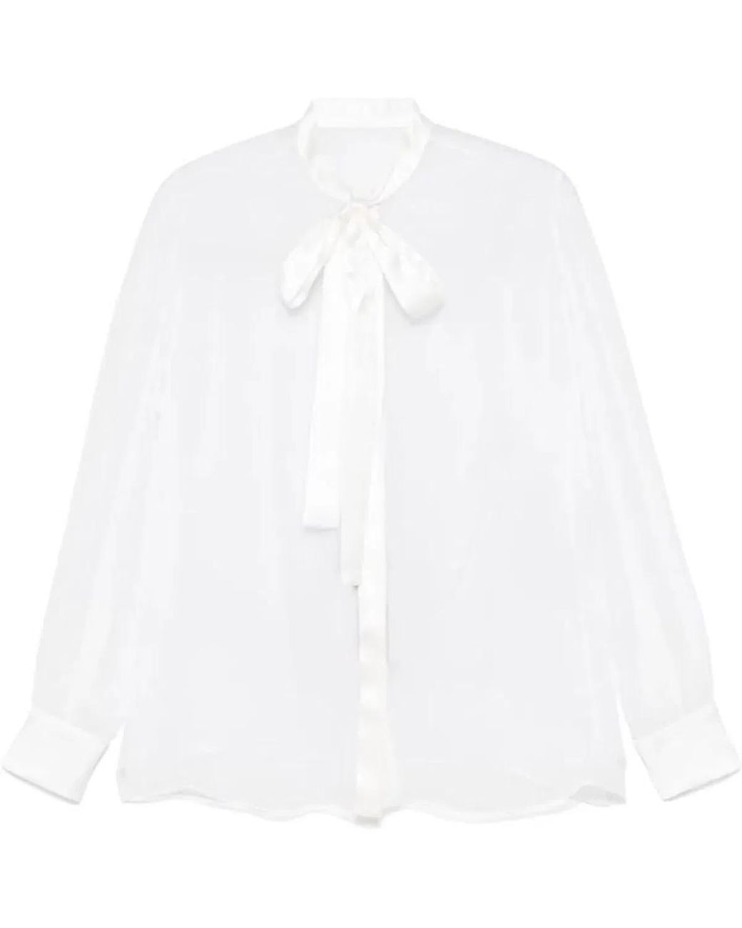 Dolce & Gabbana White Dolce & Gabbana Silk Chiffon Shirt