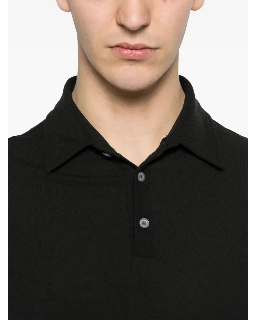 Zanone Black Short Sleeves Polo Shirt for men