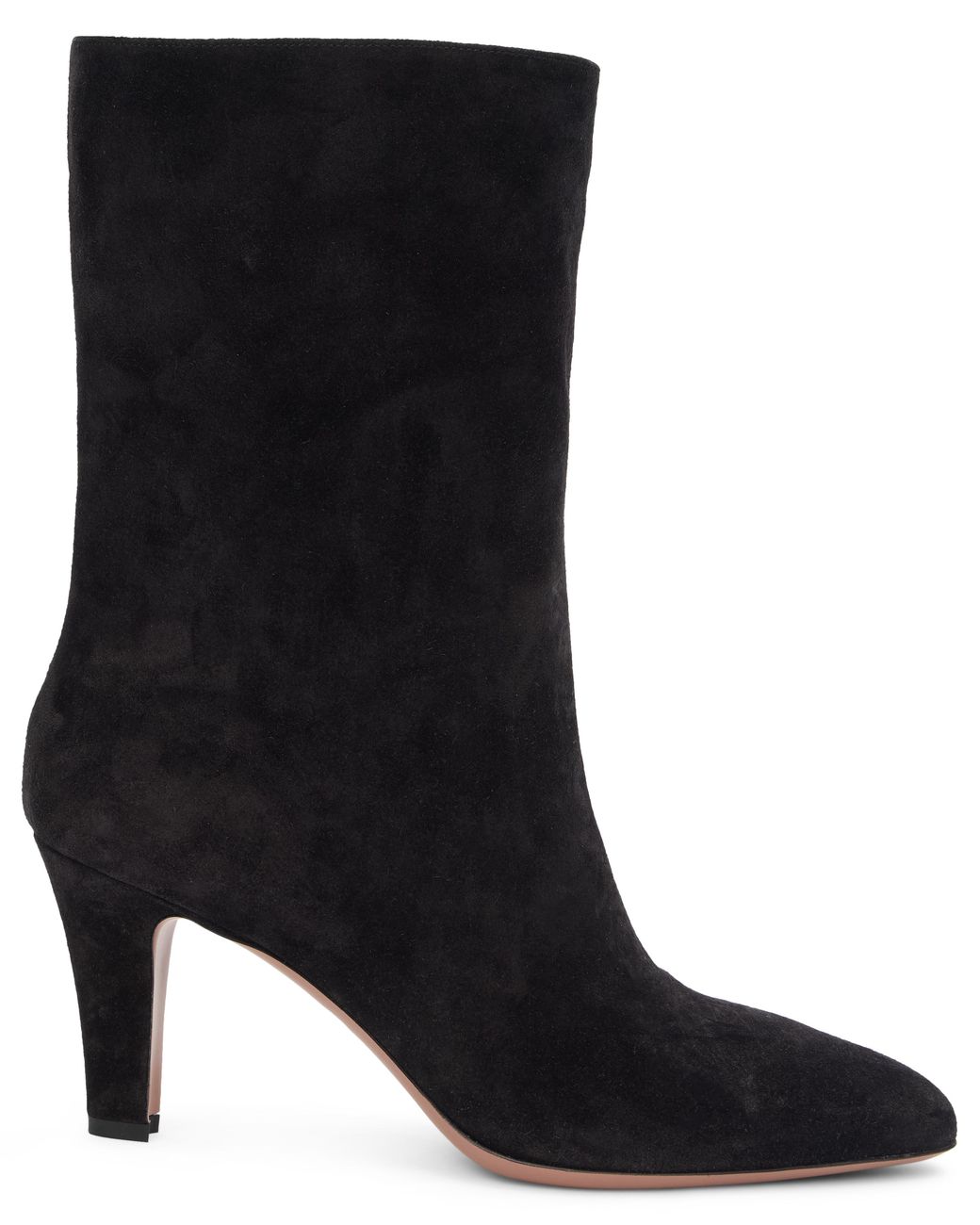 Paris Texas Black Suede Ankle Boot With Heel