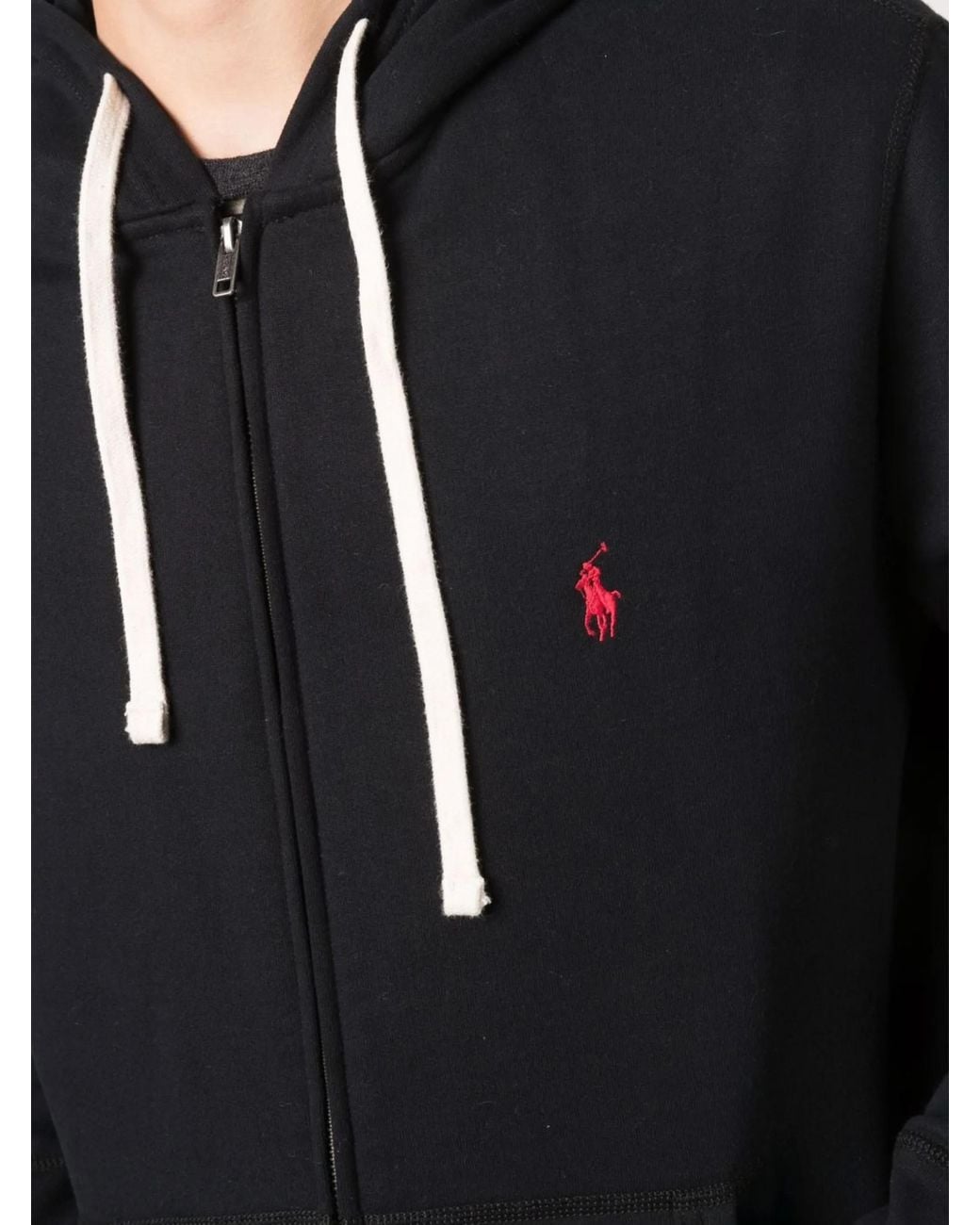 Polo Ralph Lauren Black Cotton-Blend Zip Hoodie for men