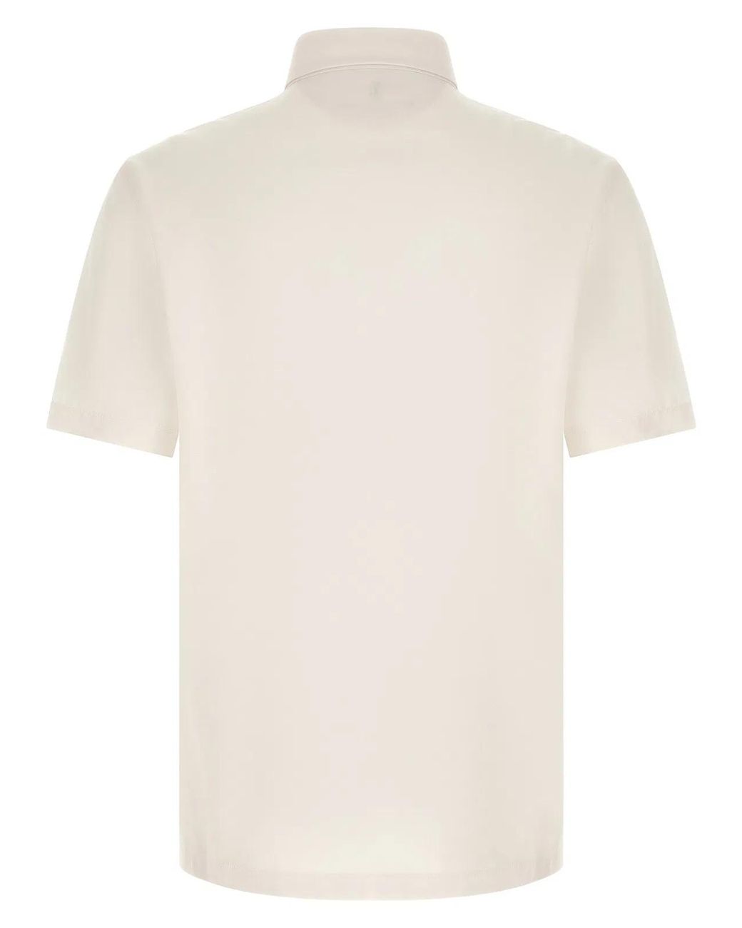 Brunello Cucinelli White Virgin Wool Polo Shirt for men