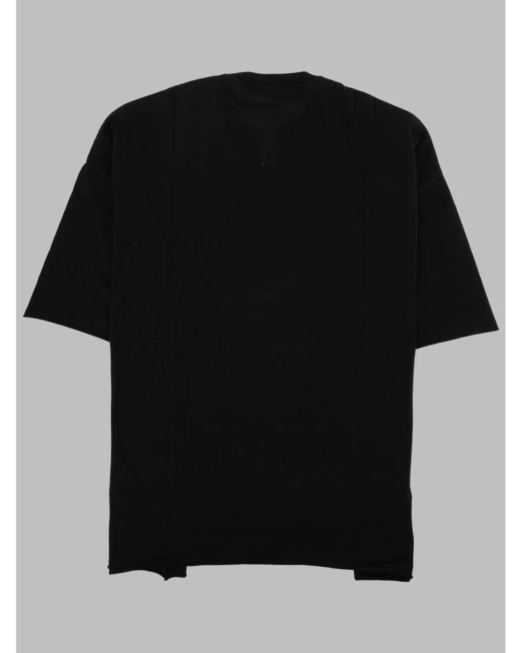 Rick Owens Black Oversized Cotton T-Shirt for men