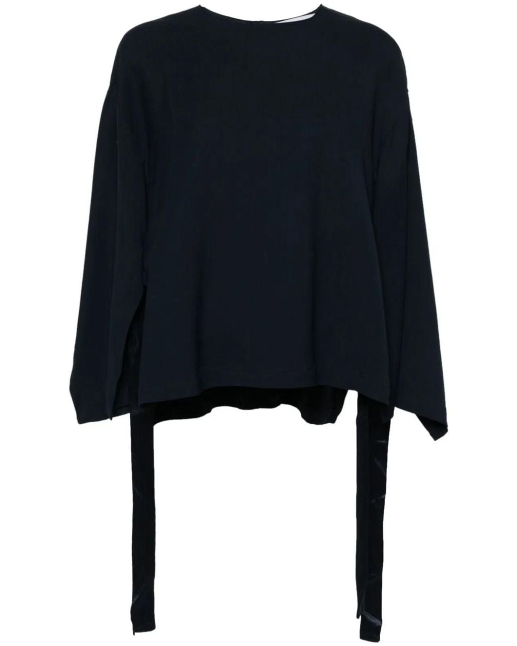 Erika Cavallini Semi Couture Black Cady Texture Blouse