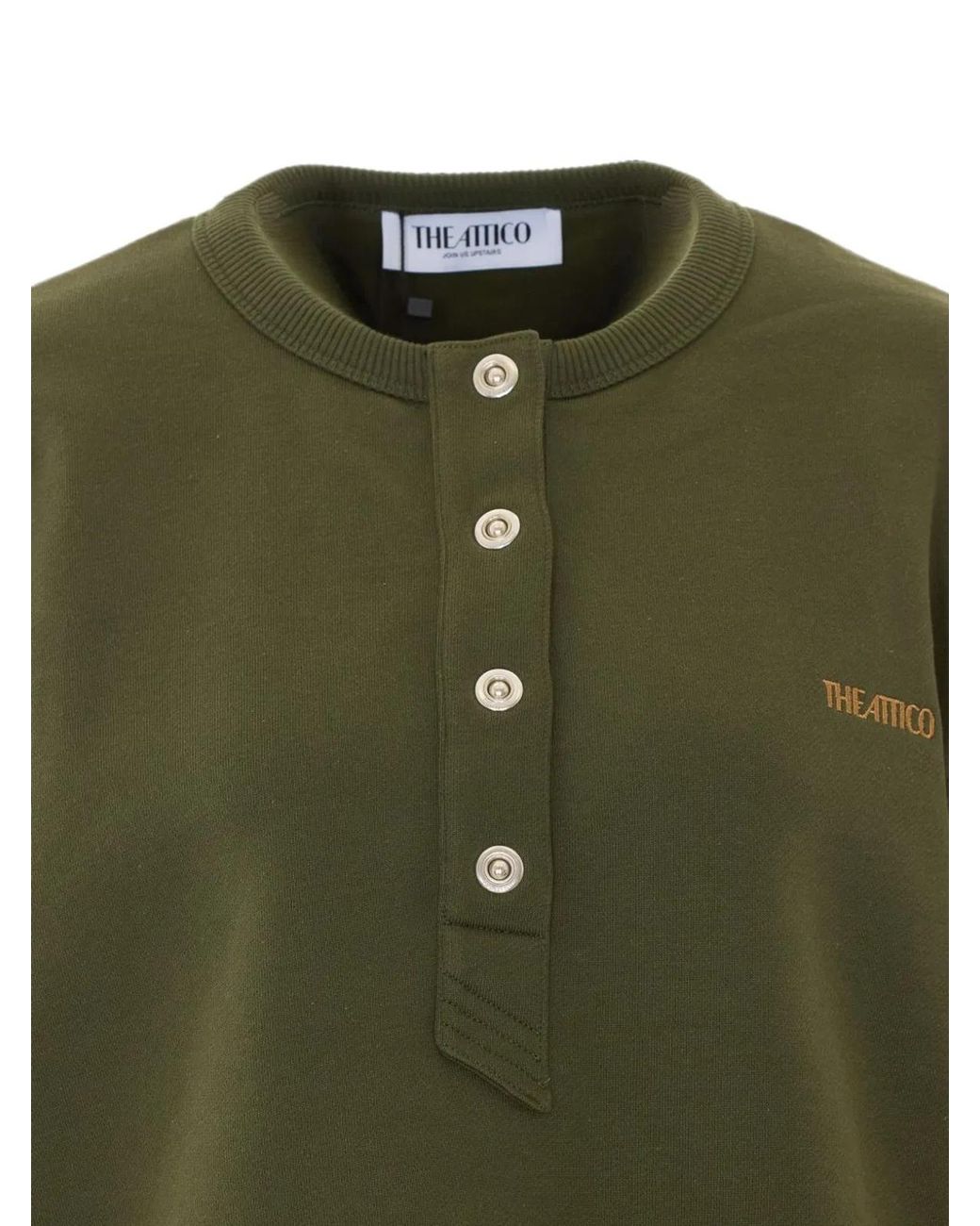 The Attico Green Cotton Crewneck Sweater