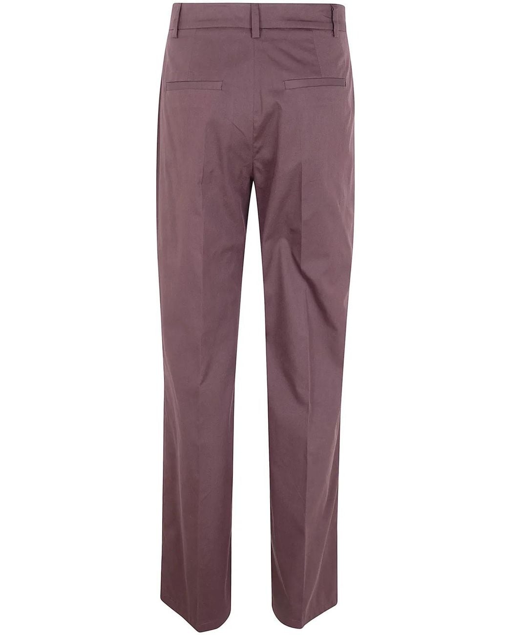 Blugirl Blumarine Purple Light Cotton Straight Fit Trousers