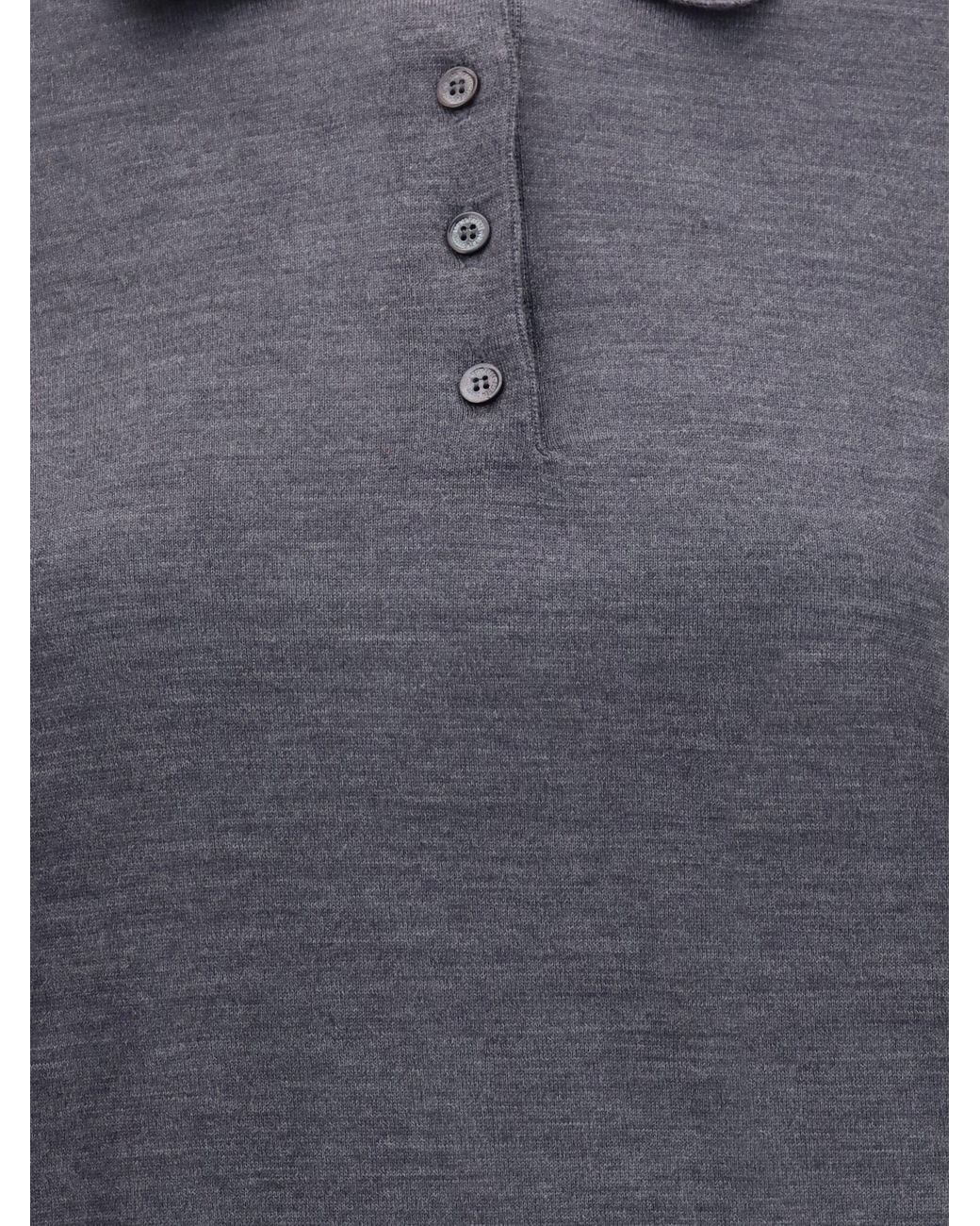 Golden Goose Deluxe Brand Blue Knit Polo Sweater