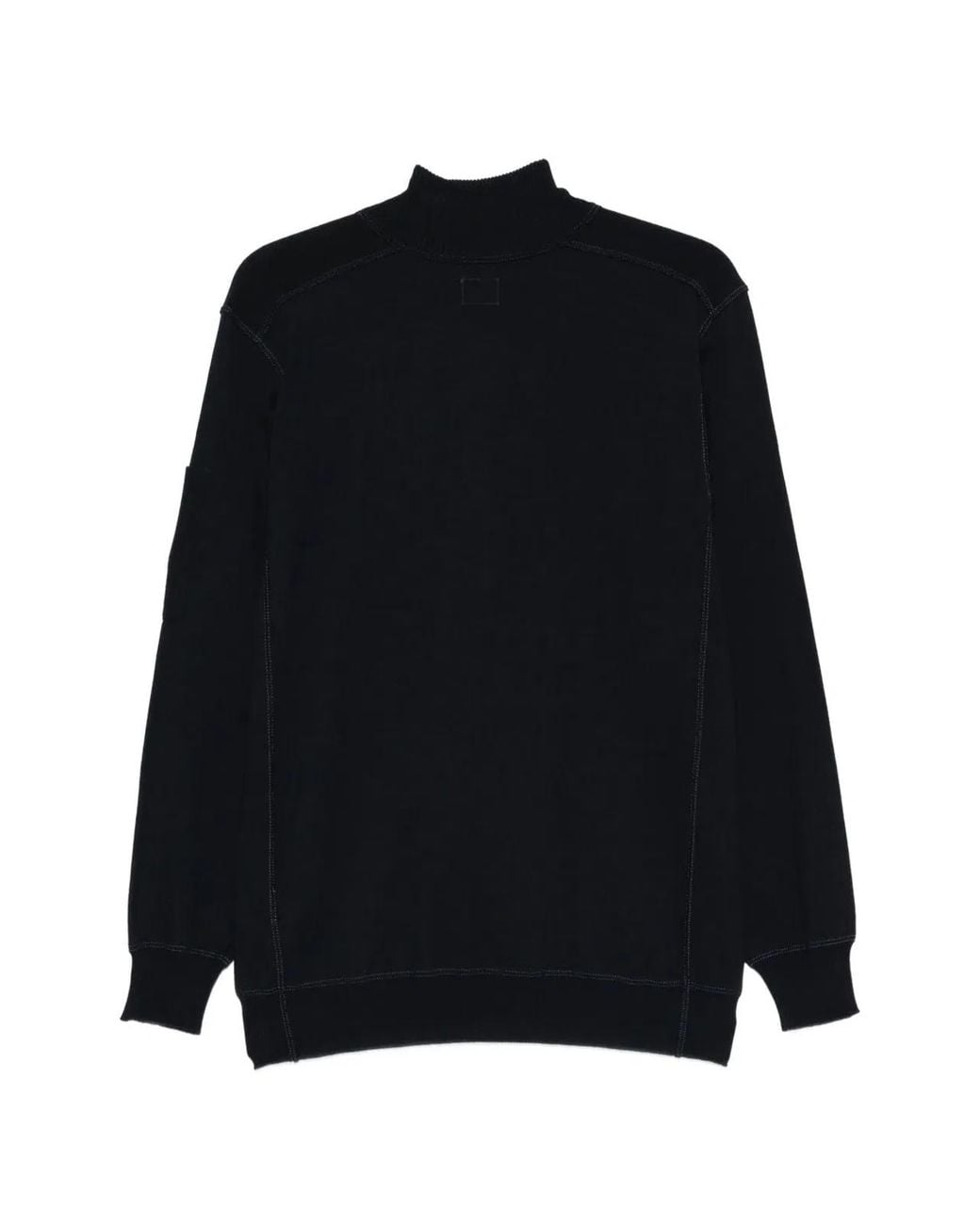 C P Company Black C.P.Company Half Zip Lens Sweater for men