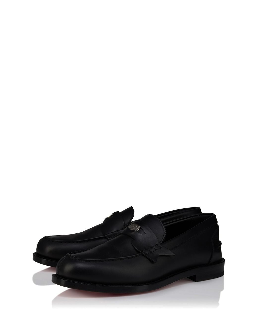 Christian Louboutin Black Plato Leather Loafers for men